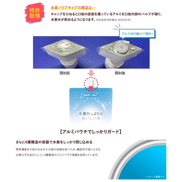 メロディアン 水素たっぷりのおいしい水 《水素水》300ml×20本 高濃度水素水 ウルトラファインバブル 溶存水素濃度1.2〜1.6ppm ミラブル_6