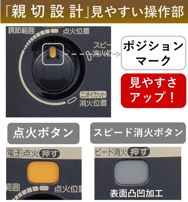 CORONA(コロナ) 石油ストーブ 【日本生産】 (木造6畳 / コンクリート8畳 まで) 電源不要 防災対策 キャンプ タンク容量3.7L ワンタッチ給_2