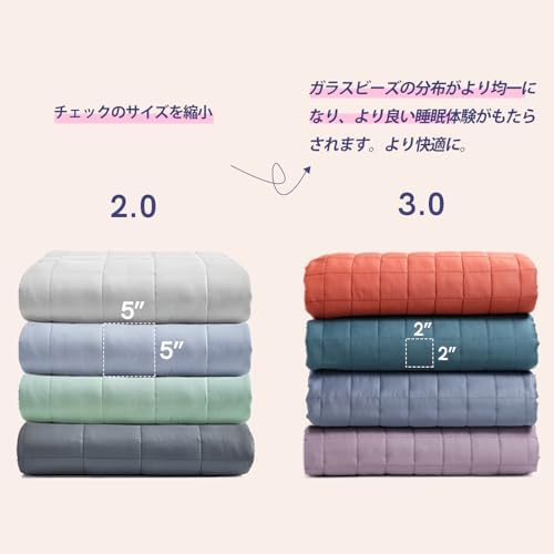 YnM ウェイトブランケット 加重ブランケット 152*203センチ7キロ 体重範囲 50-70キロ 重い布団 綿100%_4