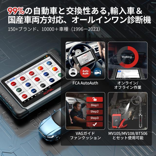 Autel MaxiPRO MP808S-TS OBD2 診断機 ECUコーデイング 全車システム診断 アクテイブテスト フルTPMS機能/TPMSインストール ABS/SRS EPB/_7