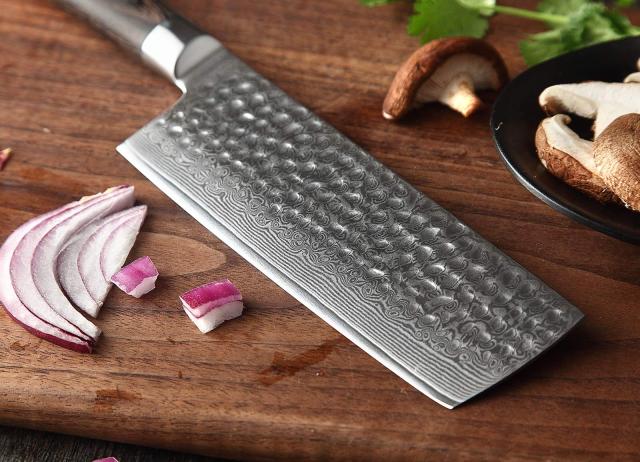 XINZUO Nakiriナイフダマスカススチール6.8インチ XINZUO Nakiriナイフダマスカススチール6.8インチ高炭素67レイヤー