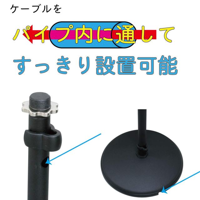 キクタニ スピーカースタンド 天板:150mmX120mm 高さ:575mm~1,045mm インシュレーター付 AV-SPS ブラック_5