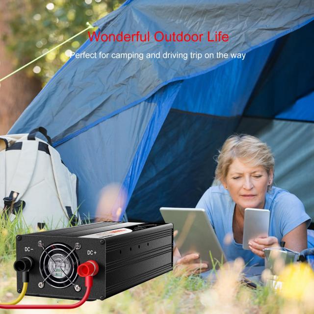 Xijia インバーター 1000W 純正弦波 DC12V→AC100V 変換【瞬間最大2000W】50/60Hz切替対応 2口ACコンセント搭載 ソーラー用・オフグリッ_6