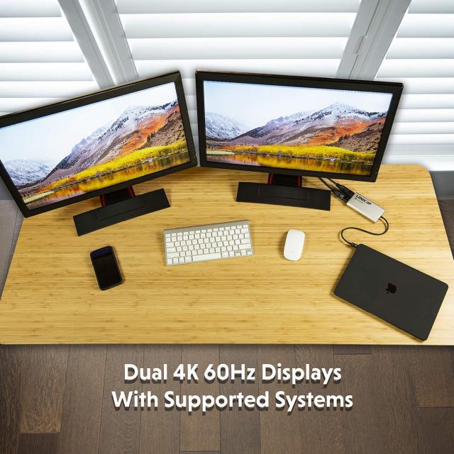 LINKUP - [認証済] Thunderbolt 3とデュアルHDMI 2.0アダプタMac + Windowsハブドックコネクタ拡充機器| Ultra HD 4K 60Hz | Thunderbolt_3