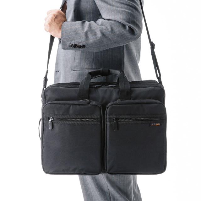 【特価商品】サンワサプライ 3WAYビジネスバッグ(通勤用・縦型) 撥水加工 軽 BAG-3WAY22BK【3WAYビジネスバッグ（15.6インチワイド・ブラック・出張