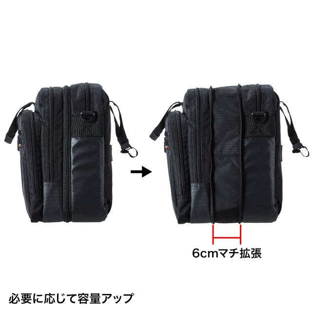 【特価商品】サンワサプライ 3WAYビジネスバッグ(通勤用・縦型) 撥水加工 軽 BAG-3WAY22BK【3WAYビジネスバッグ（15.6インチワイド・ブラック・出張