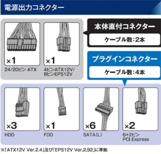 玄人志向 電源 KRPW-BKシリーズ 80PLUS Bronze 650W ATX電源 KRPW-BK650W/85+_2