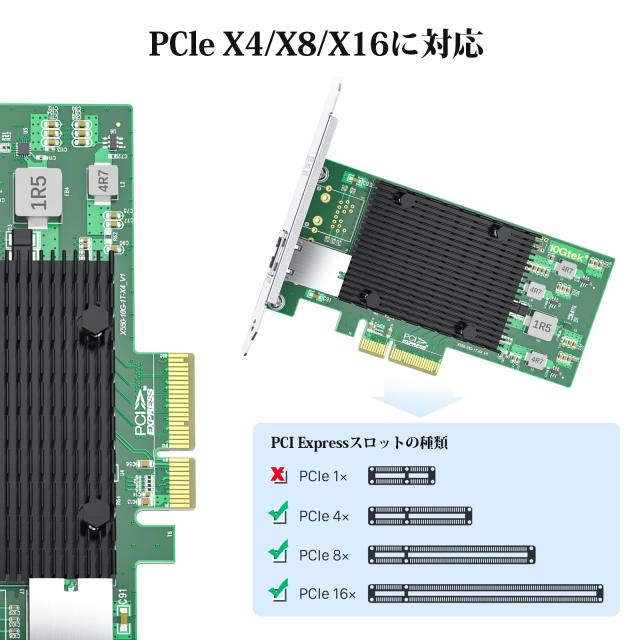 10Gtek 10Gb PCI-E NICネットワークカード,Intel X550-AT2 