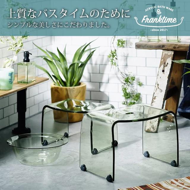 リス 風呂椅子 フランクタイム クリアグリーン バスチェアー L 高さ 30cm_1