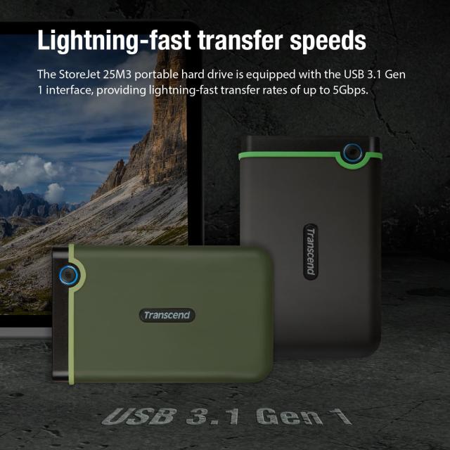 Transcend ポータブルHDD 2TB 【PS5/PS4 メーカー動作確認済】 耐衝撃