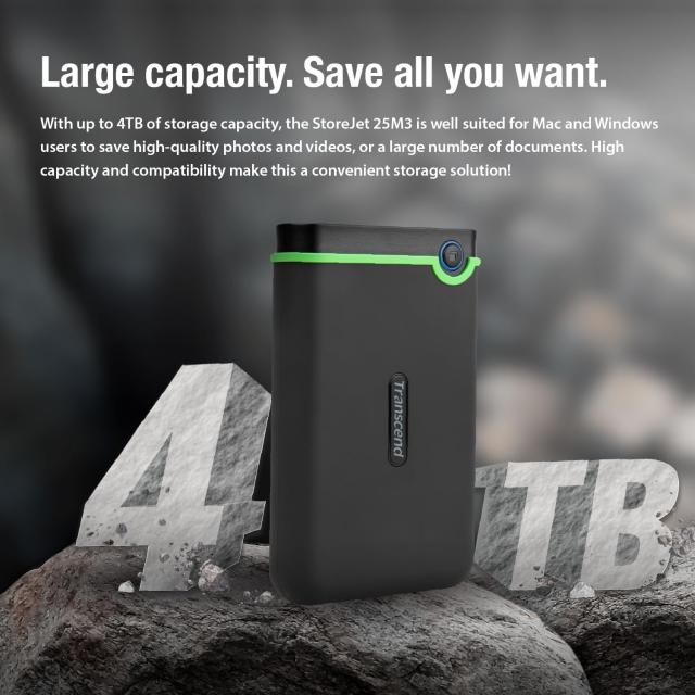 Transcend ポータブルHDD 2TB 【PS5/PS4 メーカー動作確認済】 耐衝撃