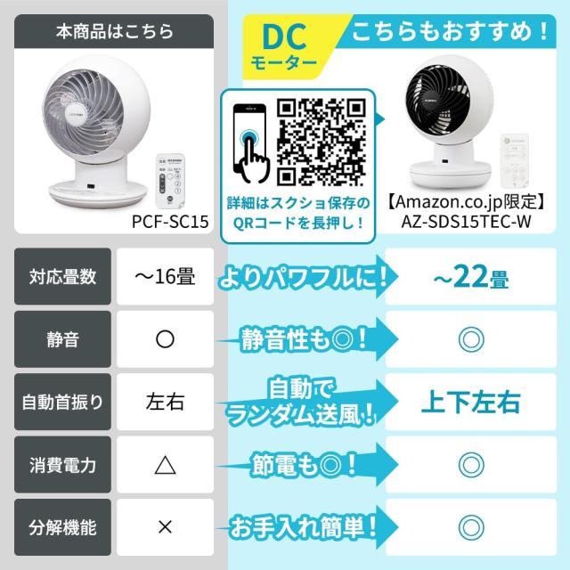 アイリスオーヤマ サーキュレーター アイ 静音 左右首振り 18畳 パワフル送風 PCF-SC15 ホワイト_2