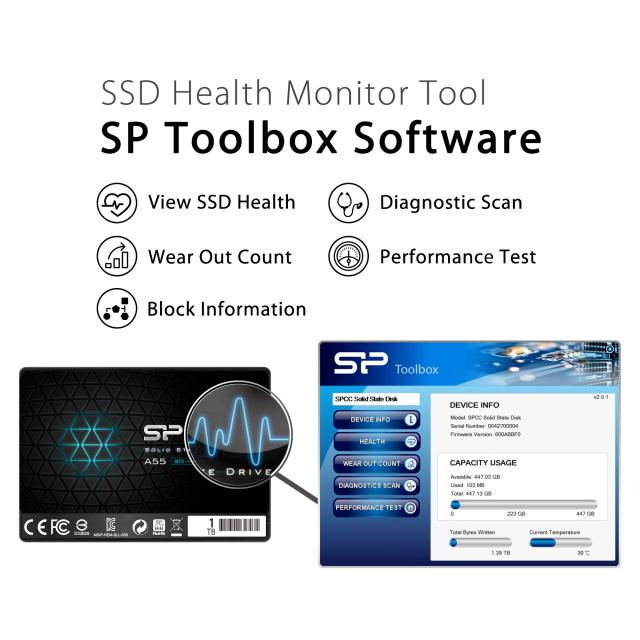 シリコンパワー SSD 1TB 3D NAND採用 SATA3 6Gb/s 2.5インチ 7mm PS4動作確認済 3年保証 A55シリーズ SP001TBSS3A55S25_4