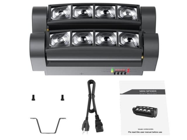 BETOPPER ムービングライト 8x3W RGBW LED 舞台照明 ディスコ