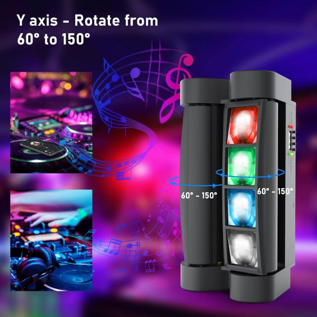 BETOPPER ムービングライト 8x3W RGBW LED 舞台照明 ディスコ