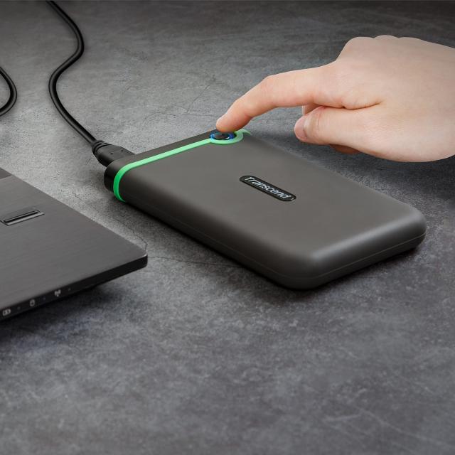 Transcend ポータブルHDD 1TB 耐衝撃 スリムタイプ USB3.1 Gen1 アイロングレー 3年保証 TS1TSJ25M3S_4
