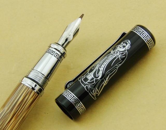 DUKE 551 中国孔子 竹製 万年筆 特殊ペン先 (0.7-1.5 MM) 中字・極太字