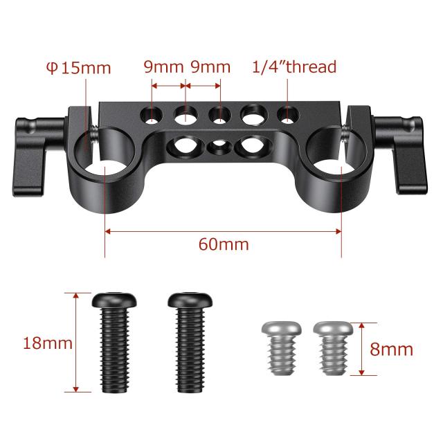 SMALLRIG 15mmロッドクランプ 2個入り 15mmロッドロックノブ 15mm