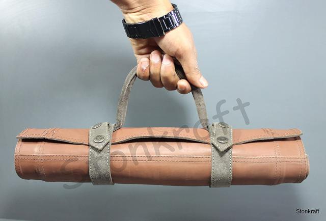 StonKraft 19”x 15”(チェスボードサイズ12”x 12”)本物のロールアップレザーチェスセット木製チェスピース - ブラウングレー |革新的なキ StonKraft 19”x 15”(チェスボードサイズ12”x 12”)本物のロールアップレザーチェスセット木製チェスピース - ブラウングレー |革新的なキ