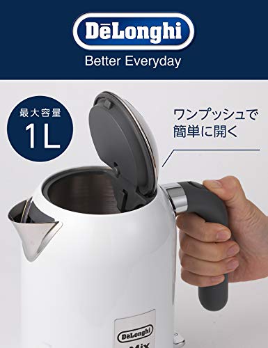 De’Longhi (デロンギ) 電気ケトル ケーミックス [kMix] ZJX650J-WH ステンレス 1.0L ワンプッシュオープン 異物混入防止フィルタ 見やす_2