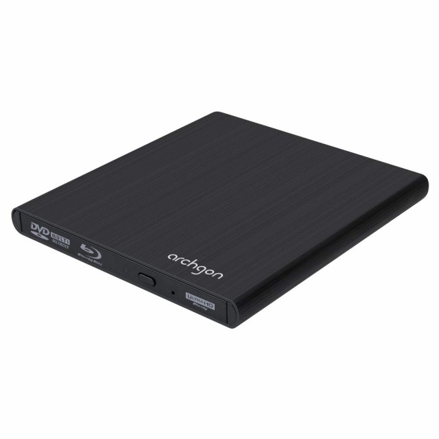 Archgon USB 3.1外付けCD/DVD/Blu-ray/UHDドライブUltra HD 4K コンテンツ BD 再生対応 ブルーレイ アルミ製筐体 ポータブル 保護ケースの通販は