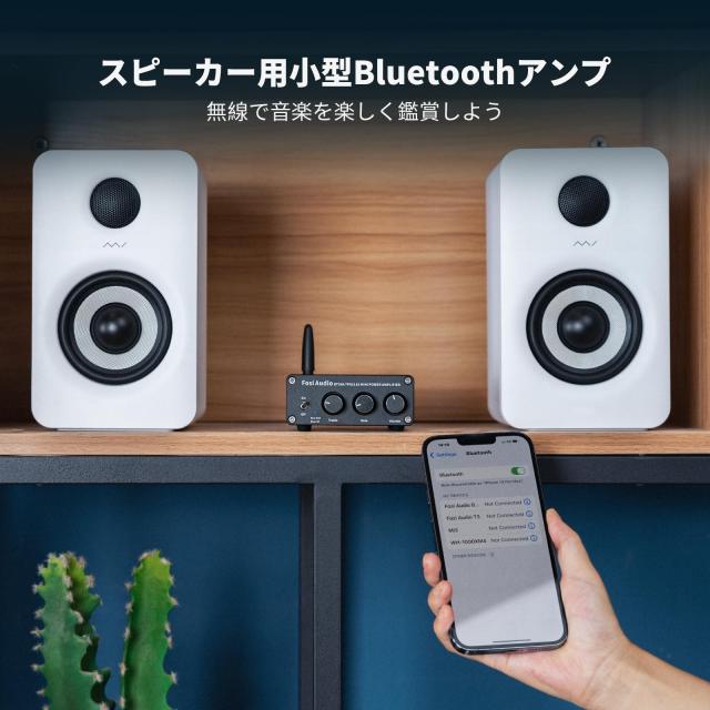 Fosi Audio BT20A Bluetooth 5.0 パワーアンプ 2.0CH ステレオ オーディオアンプ 100W*2 TPA3116 レシーバー 2チャンネル ミニ Hi-Fi ク