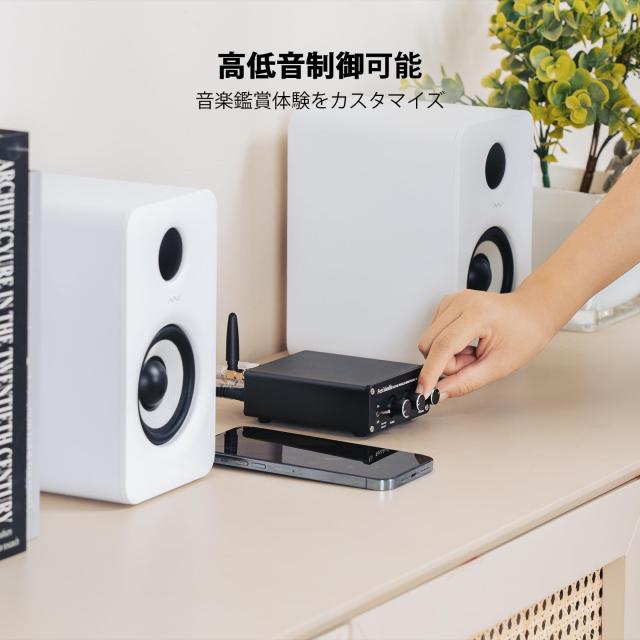 Fosi Audio BT20A Bluetooth 5.0 パワーアンプ 2.0CH ステレオ オーディオアンプ 100W*2 TPA3116 レシーバー 2チャンネル ミニ Hi-Fi ク