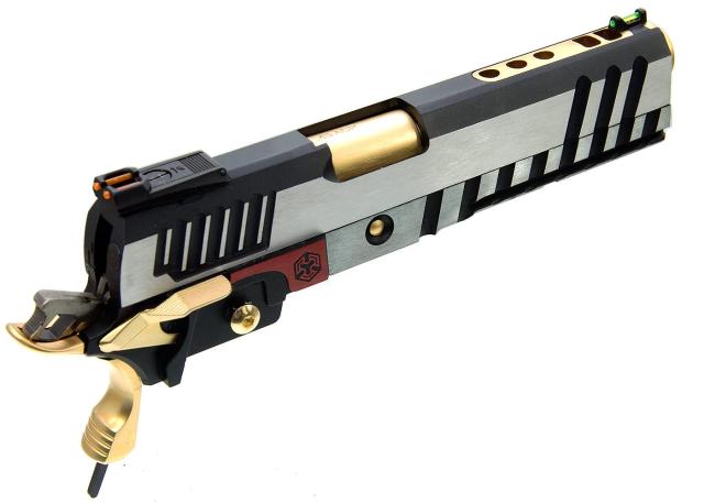 【ARMORER WORKS】WE/マルイハイキャパ5.1, 4.3対応ARMORER WORKS製IPSCスライドセット (シルバー＋ブラック＋ゴールド)_1
