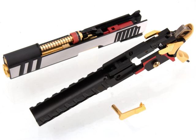 【ARMORER WORKS】WE/マルイハイキャパ5.1, 4.3対応ARMORER WORKS製IPSCスライドセット (シルバー＋ブラック＋ゴールド)_5