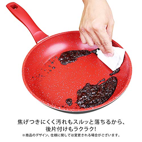 Flavor Stone(フレーバーストーン) 鍋フライパン4点セット レッド IH対応 直径24cm 鍋 フライパンセット【国内正規品】_3