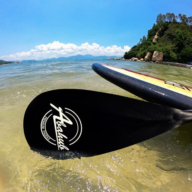 Carbon Fiber SUP Paddle 3-Section Adjustable Carbon Shaft Black Plastic Blade + Bag_7