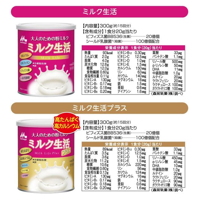 森永乳業 大人のための粉ミルク ミルク生活 300g × 6缶_2