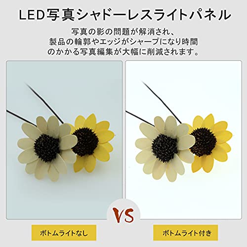 PULUZ 38cmLEDライトパネル LEDシャドーレスライトパネル 18W 1000LM 無段階調整 2800-6500K 3段階3色温度調整 LED写真シャドーレスライの通販は
