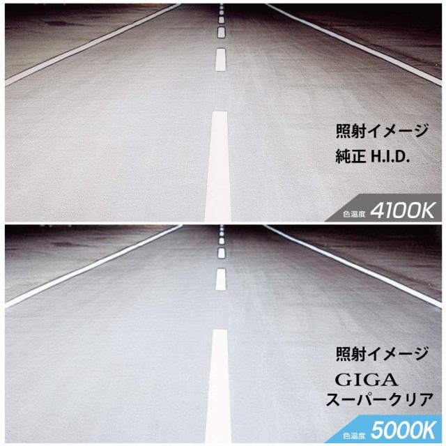 カーメイト 車用 HID 純正交換球 GIGA スーパークリア D4R D4S 5000K 2700lm 車検対応 3年間保証 日本製 GHB950_3