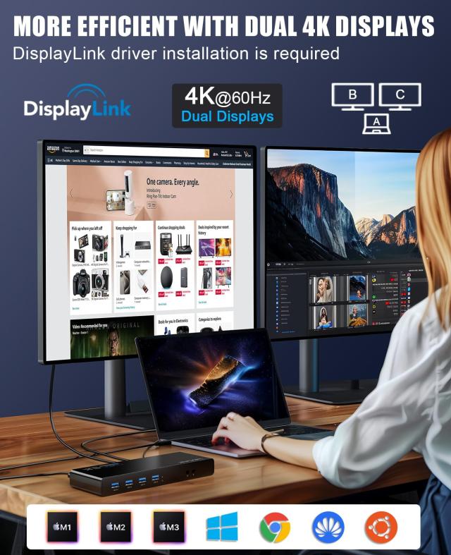 WAVLINK USB3.0 ユニバーサル ウルトラ5K ドッキングステーション