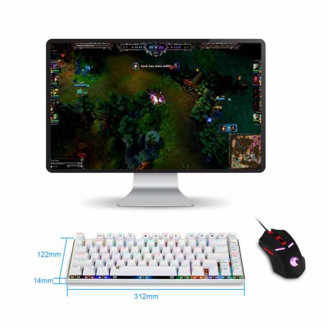 e元素ゲーミングキーボード 茶軸81キーアンチゴーストキー メカニカル式ゲーム用キーボード RGB発光LEDバックライト付き 英語配列USB有線