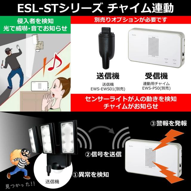 エルパ (ELPA) ソーラー式 センサーライト 3灯 (白色LED/防水仕様) 屋外 センサーライト 足元 (ESL-313SL)_5