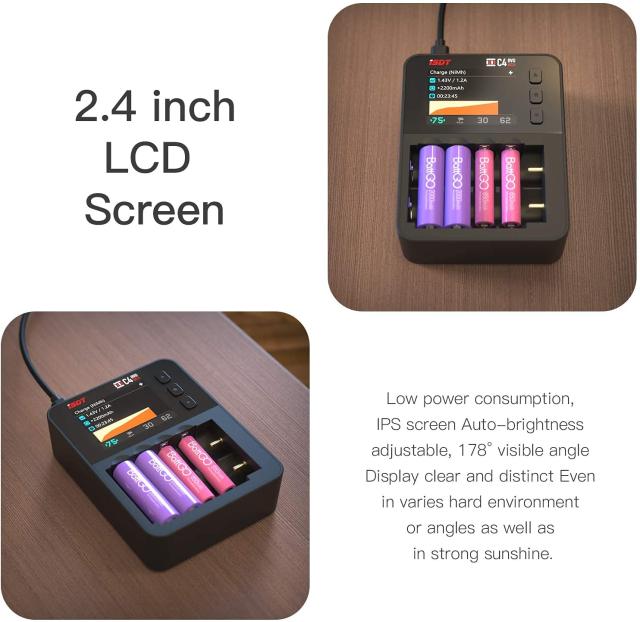 ISDT C4 EVO 電池充電器 スマート バッテリー 急速充電器 ミニ四