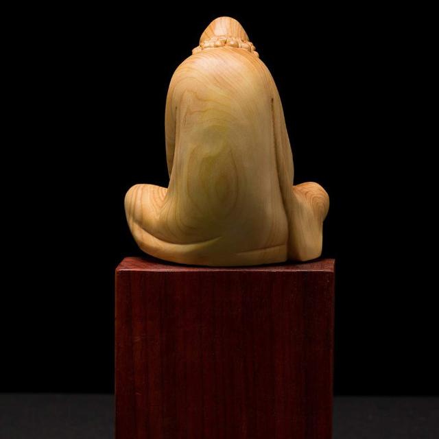 達磨大師立像「武」 高級天然ツゲ木彫り達磨像 木製仏像 神像 仏教美術品