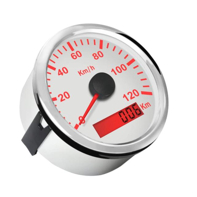 ELING GPSスピードメーター 走行距離計 オートゲージ 車 85ｍｍ 12V/24V バックライト付き 120KM/H スピードゲージ_1