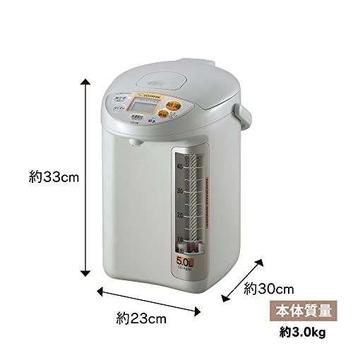 【Amazon.co.jp限定】 象印マホービン(ZOJIRUSHI) 電気ポット 大容量 5.0L 標準タイプ 3段階保温設定 タイマー機能 省エネ設計 グレー CDの通販は