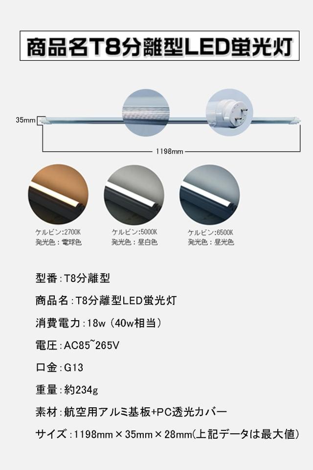 LED蛍光灯 40w形 直管 120cm 1198mm 広角300度タイプより明るい 85V-265V 168チップ 2500lm 高輝度 グロー式工事不要 EMC対応 G13 電球色_5