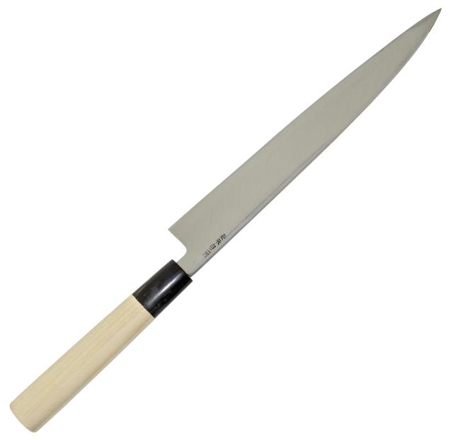 堺一文字吉國 日本製 柳刃 包丁 240mm 白二鋼 木柄 堺の