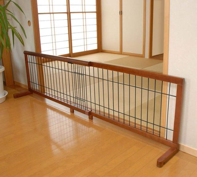 アイリスプラザ ペットゲート ブラウン×ブラック 高さ50cm 設置幅106-196cm_1