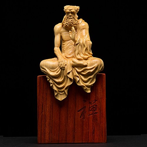 華能] 達磨大師坐像 高級天然ツゲ木彫り達磨像 木製仏像 神像