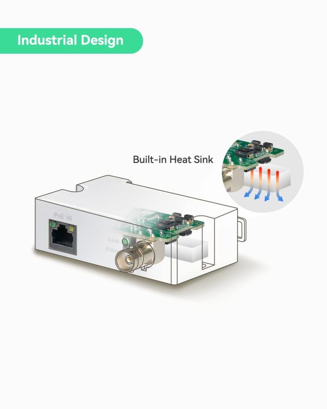 LINOVISION 同軸LANコンバーター POE対応 電源不要型 1000mまで配線可能 100Mbps最大通信速度 既存の同軸ケーブルでIPカメラ ルーターな_1