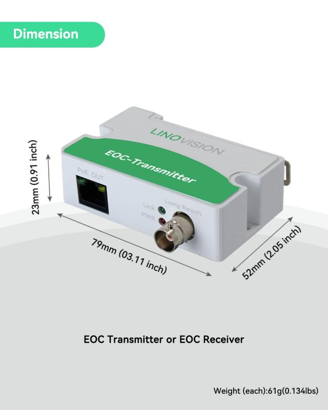 LINOVISION 同軸LANコンバーター POE対応 電源不要型 1000mまで配線可能 100Mbps最大通信速度 既存の同軸ケーブルでIPカメラ ルーターな_6