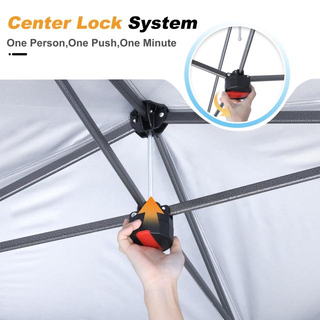 ABCCANOPY ワンタッチタープテント 3mx3m センターロック付き サイド