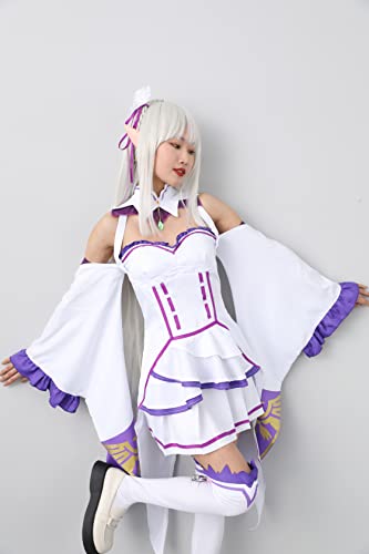 MOMOcos エミリア コスプレ 衣装 【ウィッグ付き】Re:ゼロから