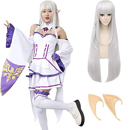 MOMOcos エミリア コスプレ 衣装 【ウィッグ付き】Re:ゼロから